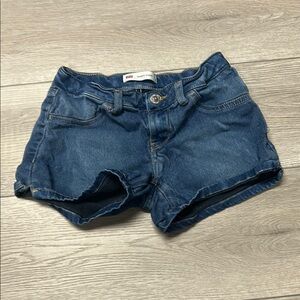 levi’s blue jeans shorty shorts dark washed!!